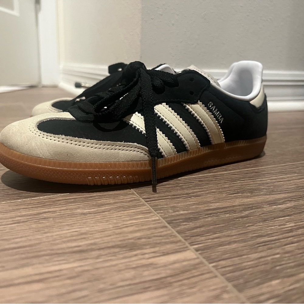 Adidas Samba Black and White with Gum Sole